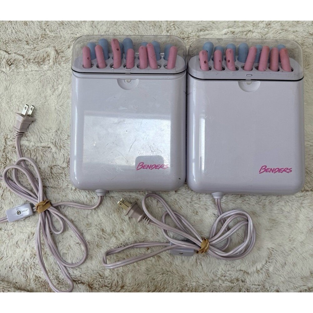 Vintage Clairol Benders Heated Flexible Shapers Hair Rollers Curlers Set of 2